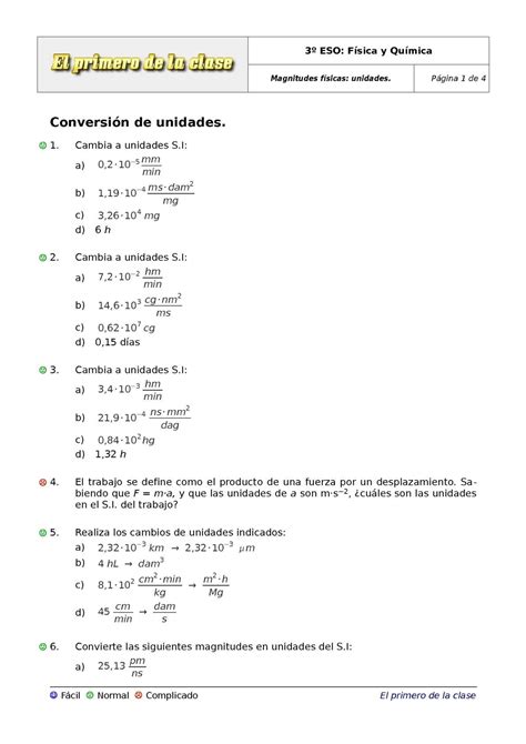 Calaméo 3 ESO. Ejercicios: Magnitudes físicas 2