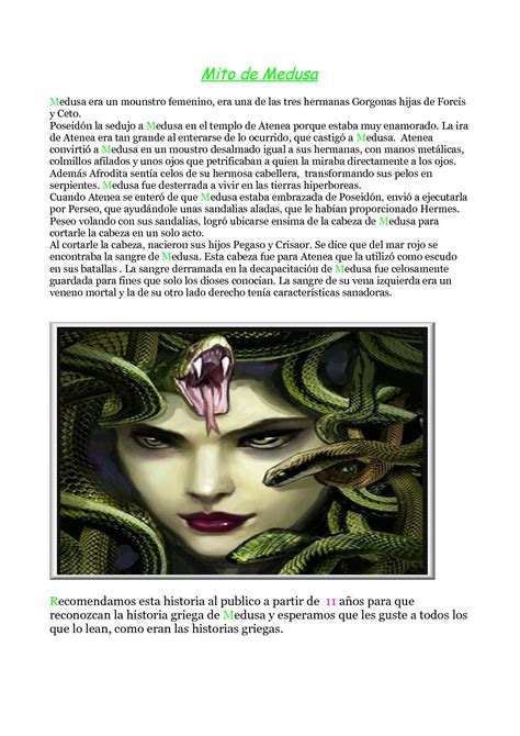 Calaméo   Mito De Medusa Y Cosa De Grecia Noelia, Nerea ...
