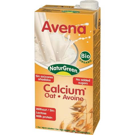 Calcium bebida de avena ecológica sin lactosa y sin azúcares añadidos ...