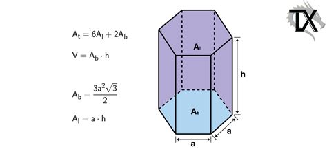 Calcula a área e o volume de um prisma regular hexagonal ...
