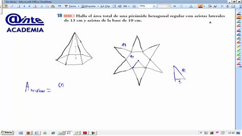 Calcula el area de una piramide hexagonal Matematicas 2º ...