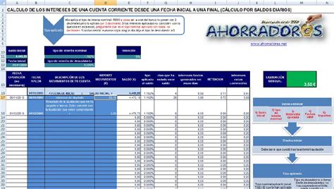 Calculador de intereses de tu cuenta corriente   Ahorradores