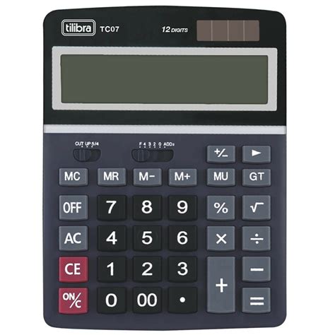 Calculadora de Mesa 12 Dígitos Grande TC07 Preta   Tilibra   Escritório ...