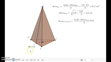 Calculando área de una pirámide triangular   YouTube