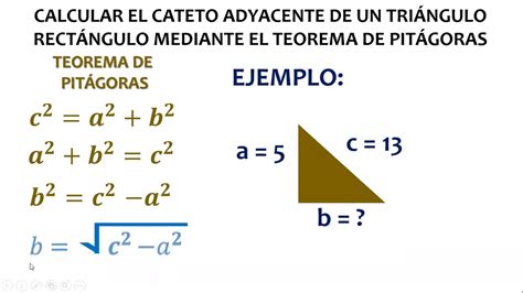 Calcular el cateto adyacente de un triángulo rectángulo mediante el ...