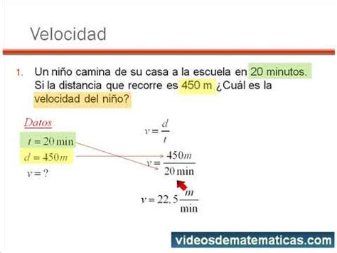 Calcular la velocidad con distancia y tiempo   YouTube