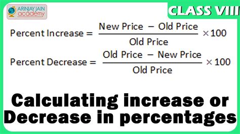 Calculating increase or decrease in percentages ...