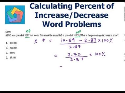 Calculating Percent of Increase/Decrease Word Problems ...