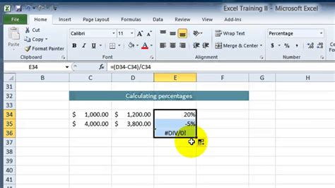 Calculating percentages in Excel 2010   YouTube