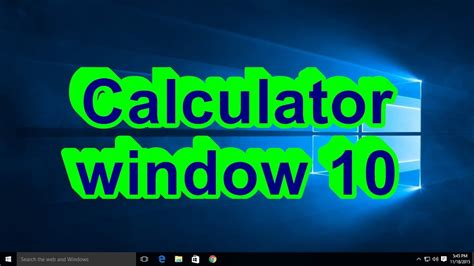 Calculator window 10   YouTube