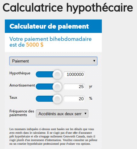 Calculatrice hypothécaire   TauxHypothecaire.net