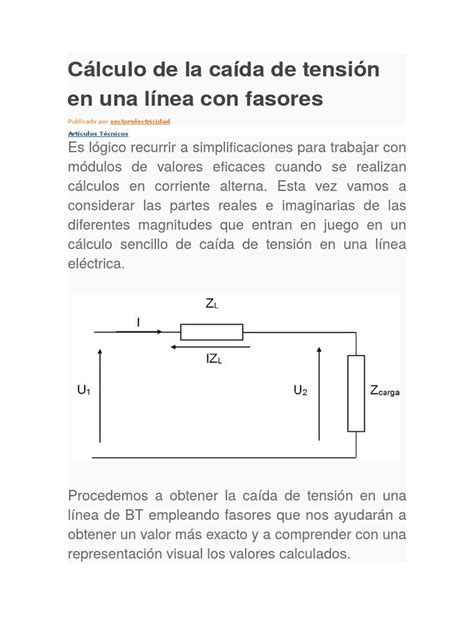 Cálculo de La Caída de Tensión en Una Línea Con Fasores ...