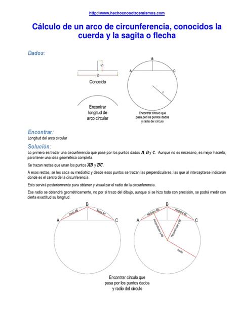 Cálculo de un arco de circunferencia | Circulo | Formas geométricas ...