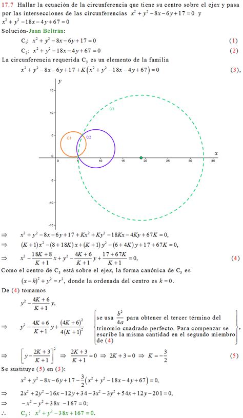 Cálculo21: Ecuación de una circunferencia que pasa por los dos puntos ...