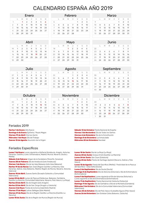 Calendario 2019 Para Imprimir   SEONegativo.com
