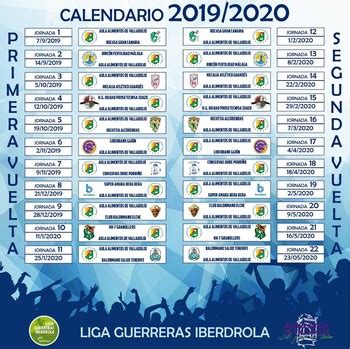 CALENDARIO 2020 LIGA ESPAÑOLA   Calendario 2019
