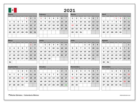 Calendario 2021, México   Michel Zbinden ES