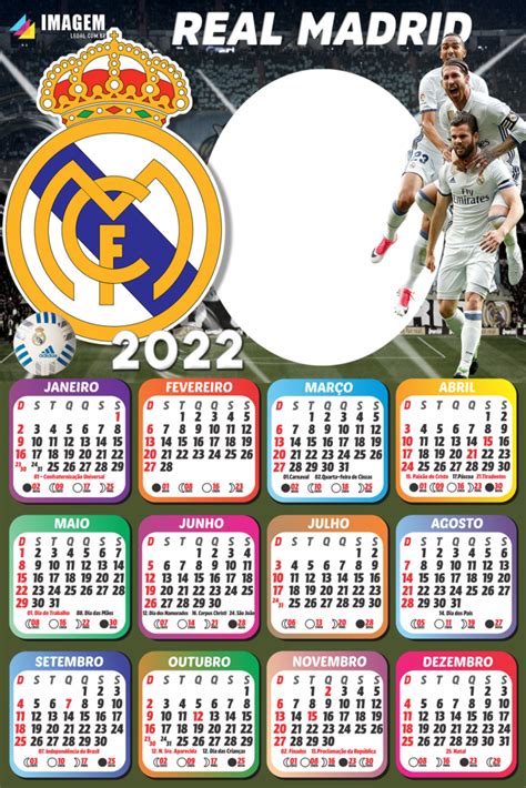 Calendário 2022 Real Madrid   Imagem Legal