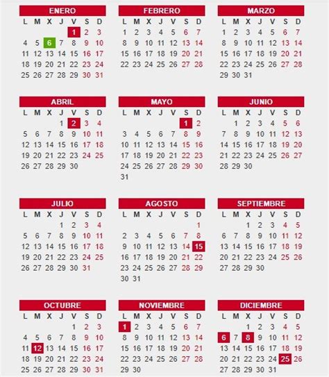 Calendario de días festivos para el 2021   Euclidex