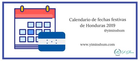 Calendario de fechas festivas de Honduras 2019   Yi Min ...