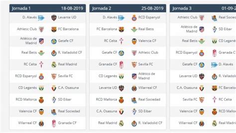 Calendario de LaLiga 2019 2020 en PDF: horarios de ...