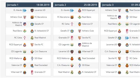 Calendario de LaLiga 2019 2020 en PDF: horarios de partidos y jornadas