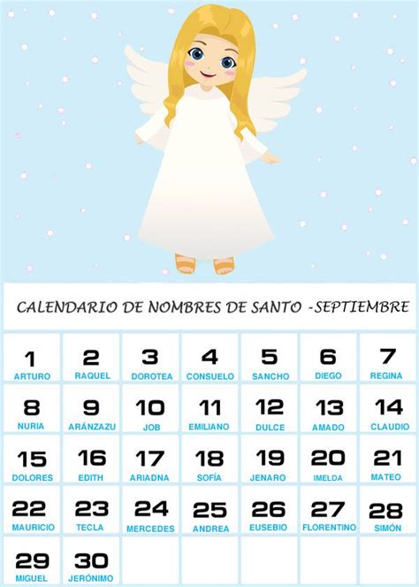 Calendario de Nombres de Santo – Septiembre