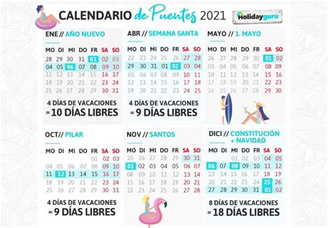 Calendario de puentes de 2021 ¡Este año toca viajar! | Holidayguru.es