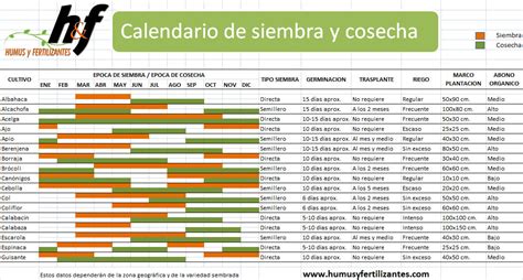 Calendario de siembra y múltiples consideraciones importantes   EL ...