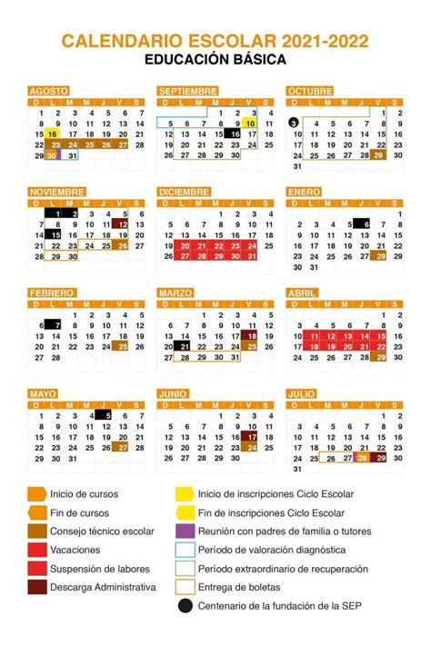 Calendario del Ciclo Escolar 2021 2022: Días festivos ...