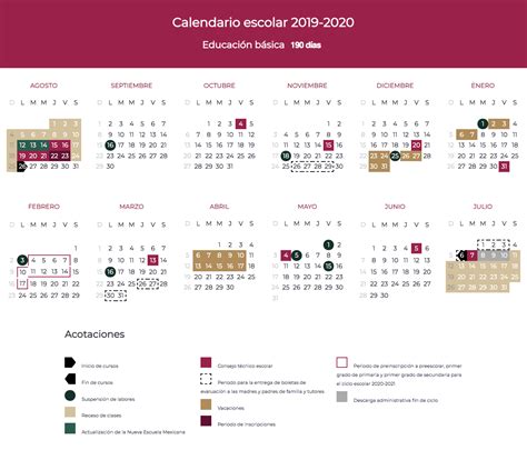 Calendario escolar 19 20 Jalisco para imprimir | UN1ÓN | Jalisco