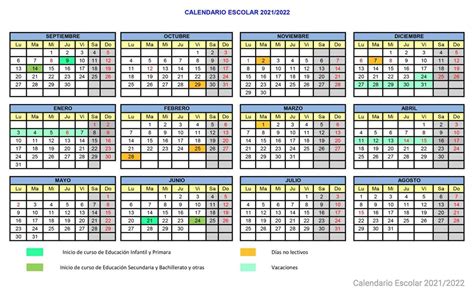 Calendario Escolar 2021 2022 Barcelona / Calendario Escolar 2020 2021