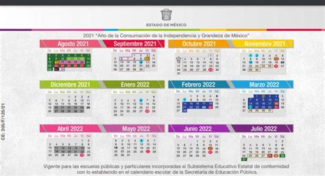 Calendario escolar 2021 2022 EdoMéx en PDF disponible para ...