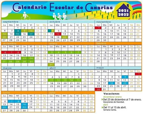 Calendario escolar 2021 2022 en Islas Canarias ️ ️️