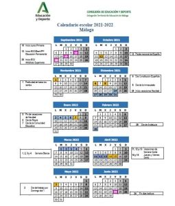 Calendario escolar 2021/2022   Residencia La Rosaleda