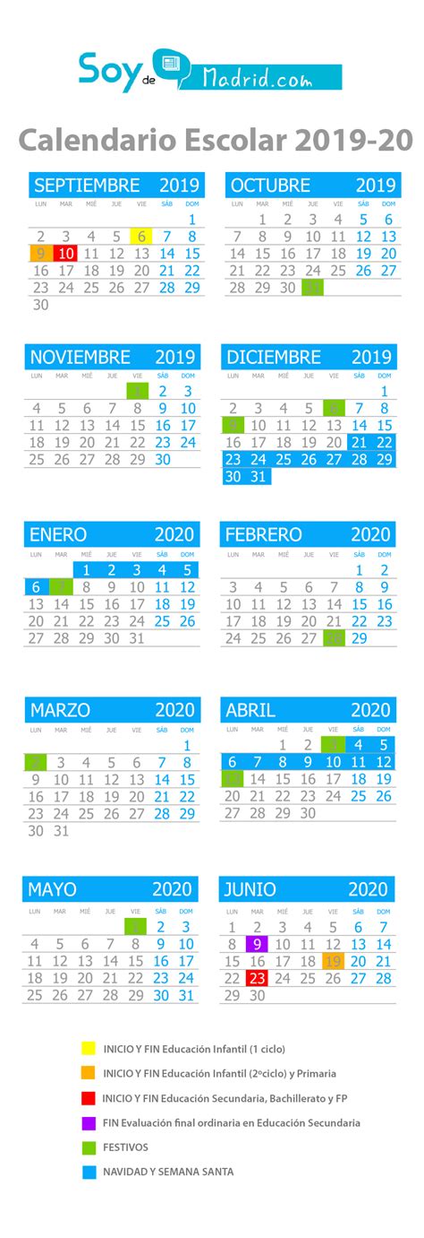 Calendario Escolar 2022 Madrid : Calendario Laboral para España para el ...