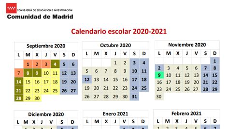 Calendario Escolar Curso 2021 12 Madrid | calendario jan 2021