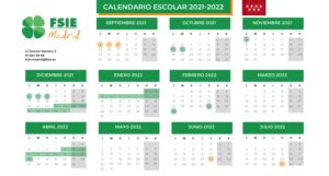 Calendario escolar Madrid 2021 2022 — FSIE Madrid