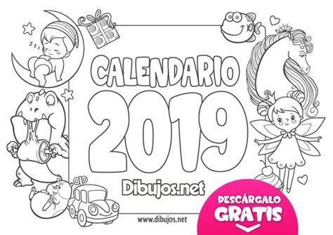 Calendario Infantil 2019 para Imprimir y Colorear ...