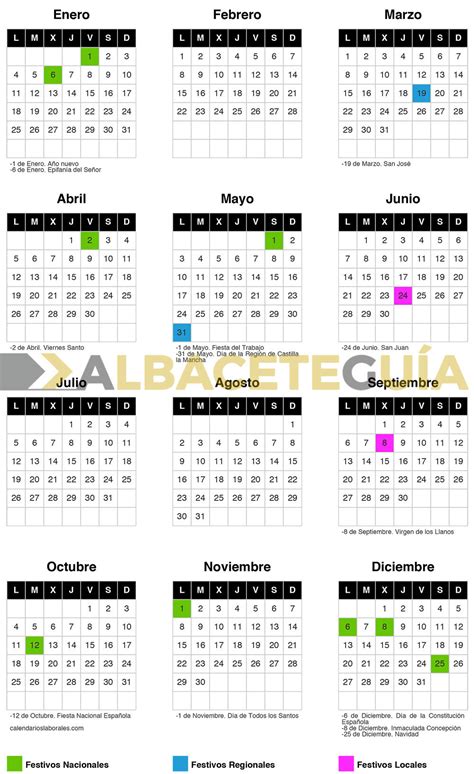 Calendario Laboral 2021 Albacete | Consúltalo aquí ...