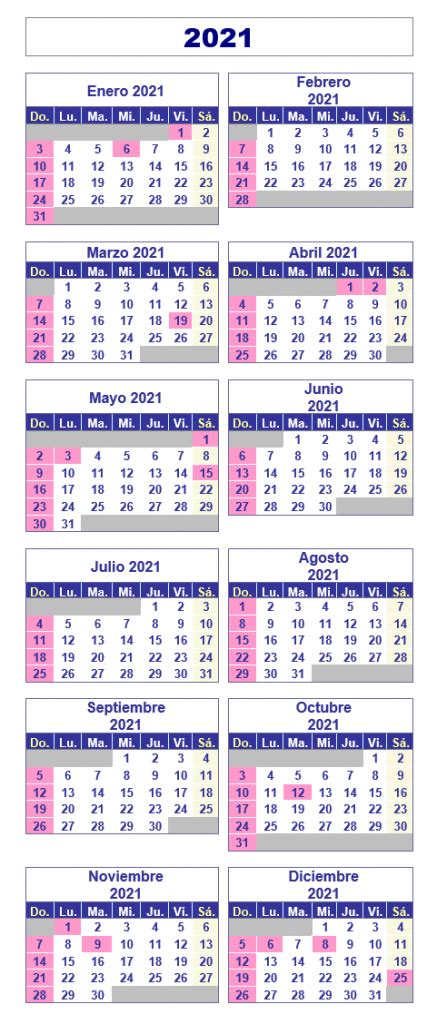 Calendario laboral 2021 | APDCAM