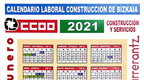 Calendario Laboral 2021 Barcelona Ccoo : Comisiones Obreras de Aragón ...