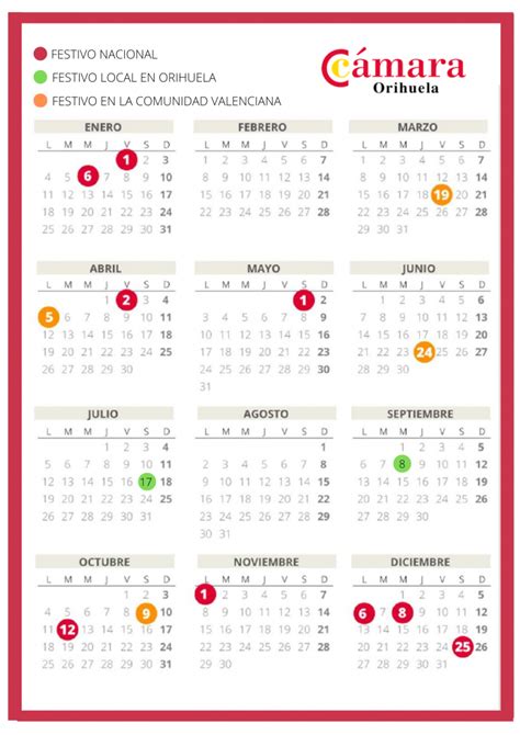 Calendario laboral 2021   CÁMARA DE COMERCIO ORIHUELA