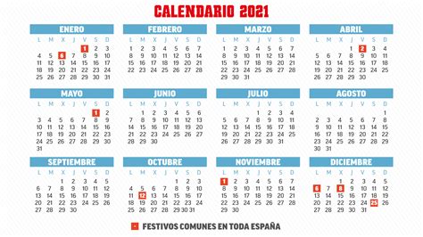 Calendario laboral 2021 en España y en cada Comunidad ...