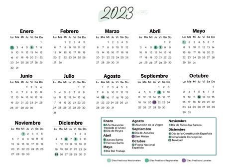 Calendario laboral Asturias 2023   Globalendar