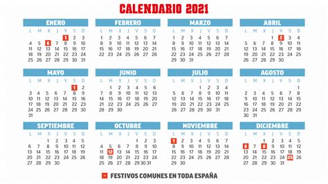 Calendario laboral en 2021 en España y en cada Comunidad ...