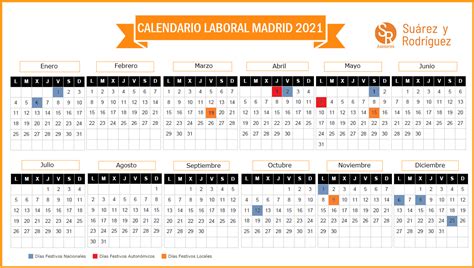 Calendario Laboral Madrid 2021   Suárez y Rodríguez Asesores