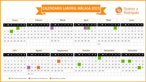 Calendario Laboral Málaga 2021   Suárez y Rodríguez Asesores