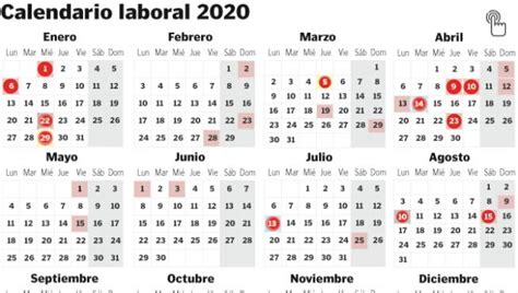Calendario Laboral | Noticias sobre las festivos y puentes ...