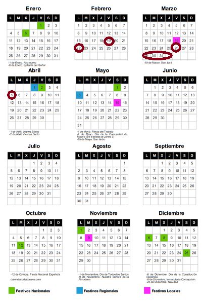 Calendario laboral y escolar 2021